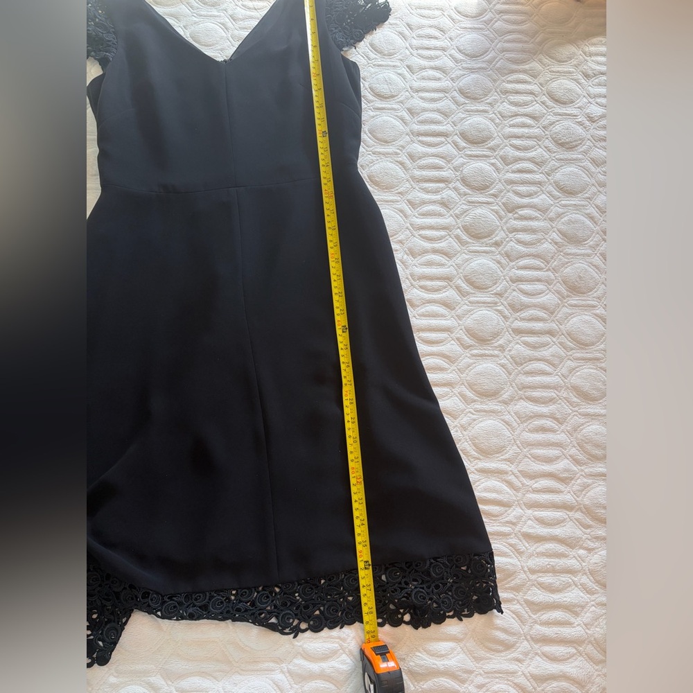 Talbots Black Midi Dress with Lace Cap Sleeves and bottom - Picture 8 of 9